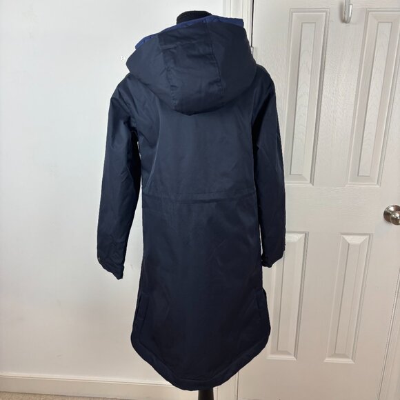 Bernardo Hooded Raincoat with Removable Hooded Bib Navy Blue Size XS New - Picture 7 of 15